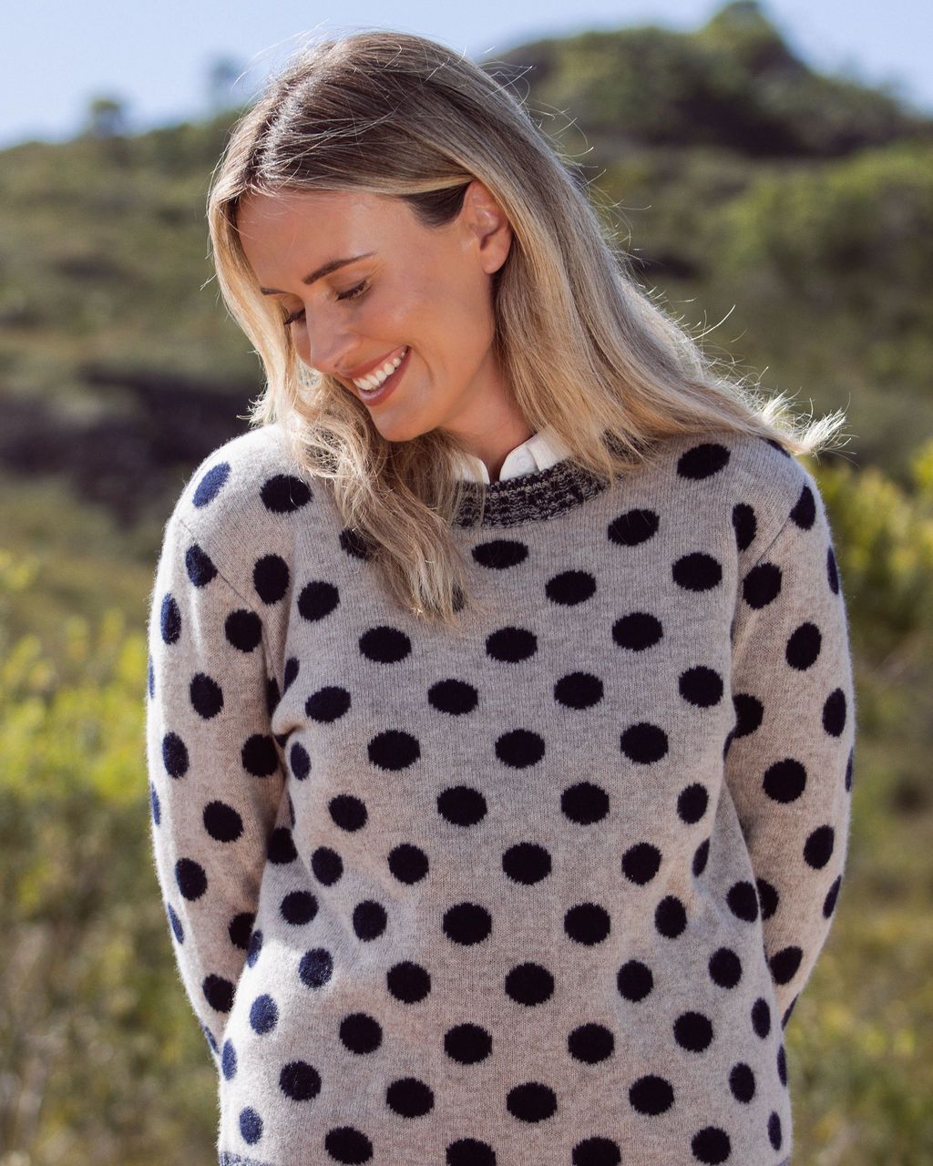 SEE SAW LUXE MERINO WOOL SPOT SWEATER