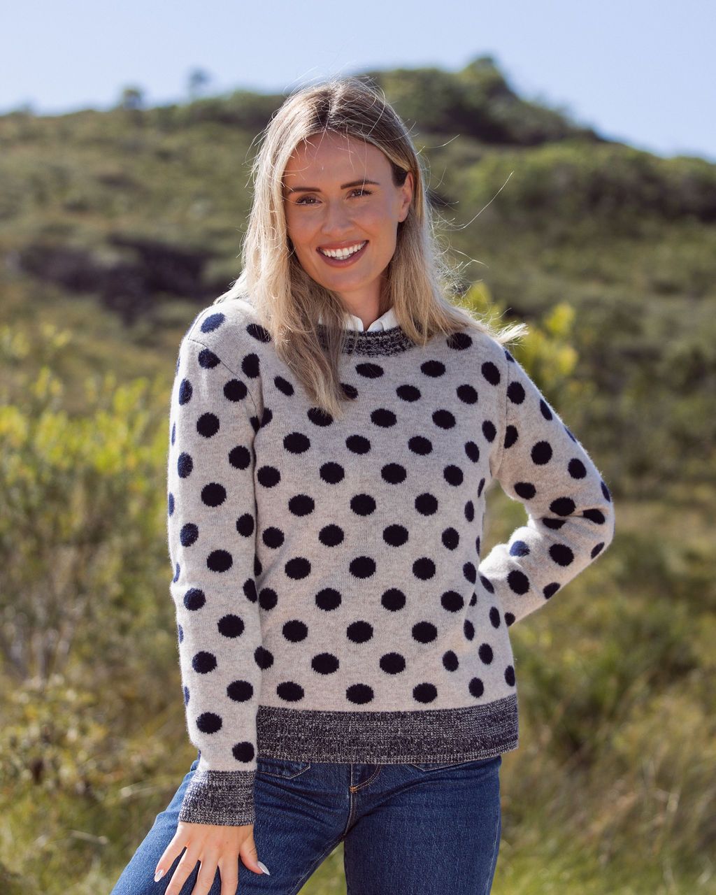 SEE SAW LUXE MERINO WOOL SPOT SWEATER