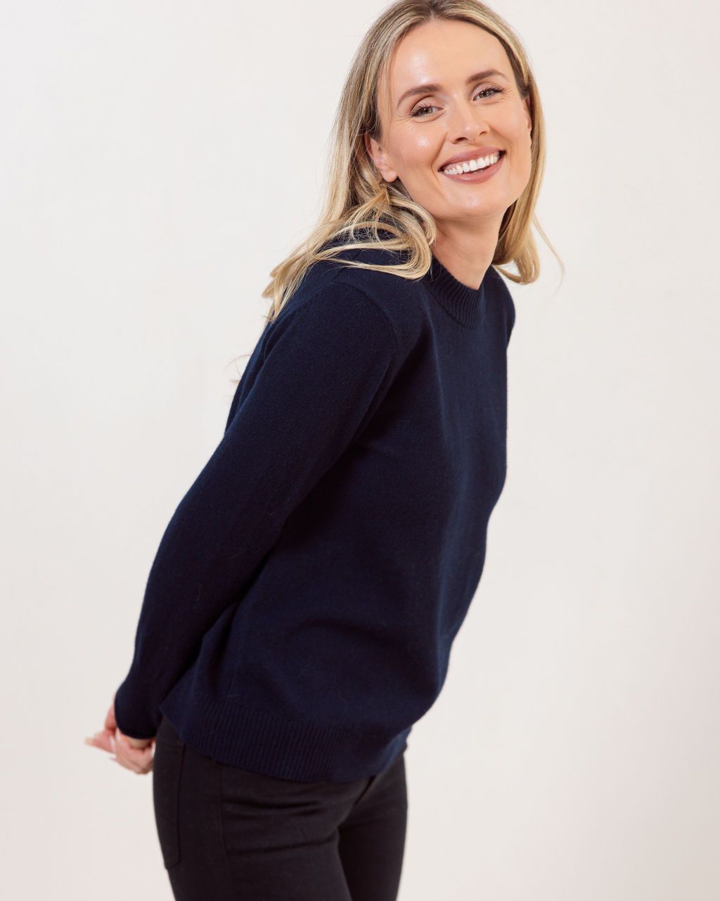 SEE SAW LUXE MERINO WOOL CREW NECK SWEATER