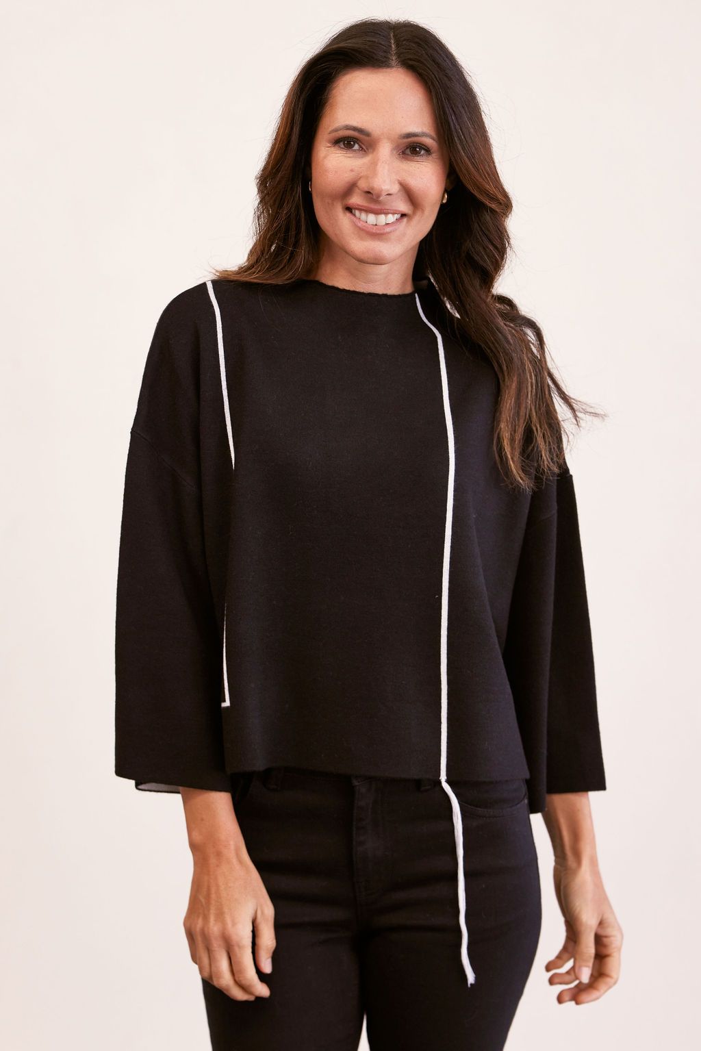SEE SAW JACQUARD CAPE TOP