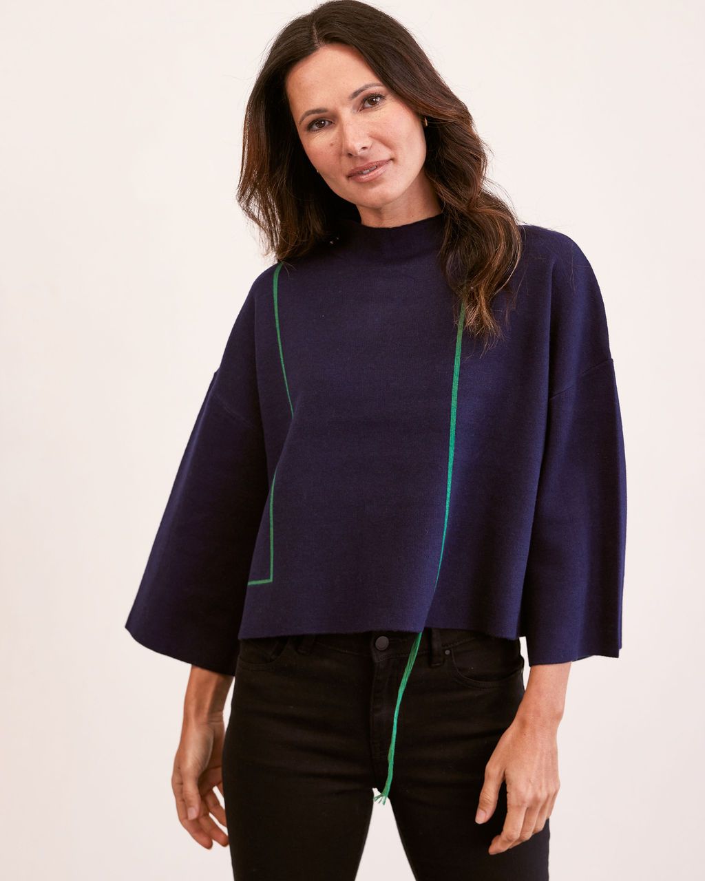 SEE SAW JACQUARD CAPE TOP