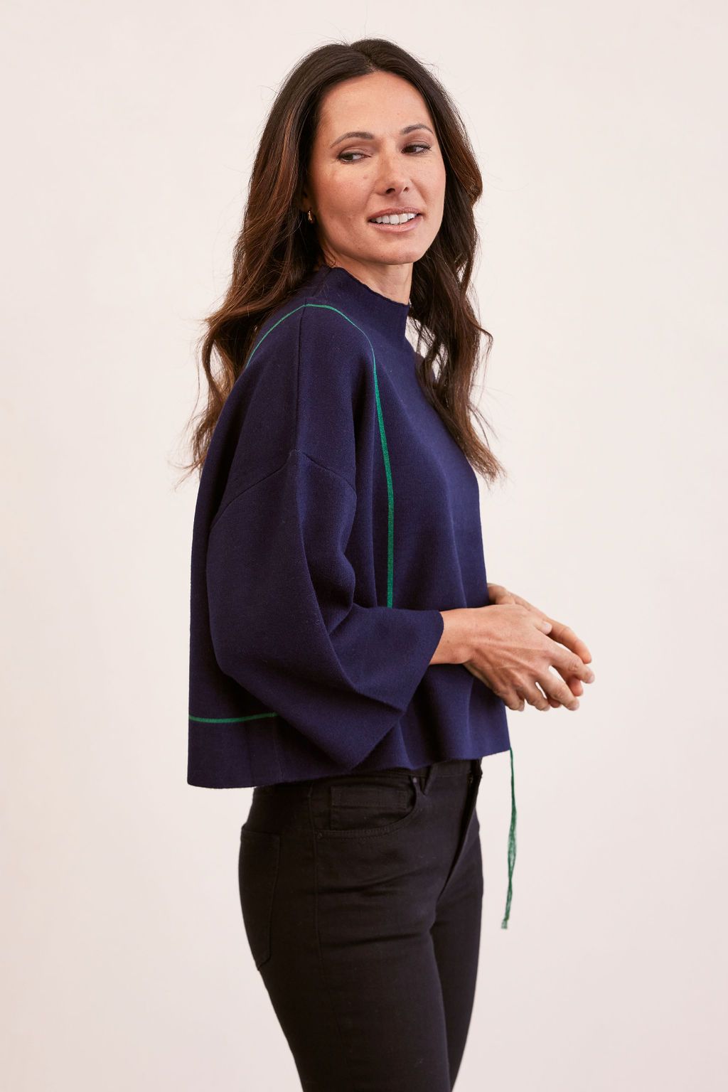 SEE SAW JACQUARD CAPE TOP