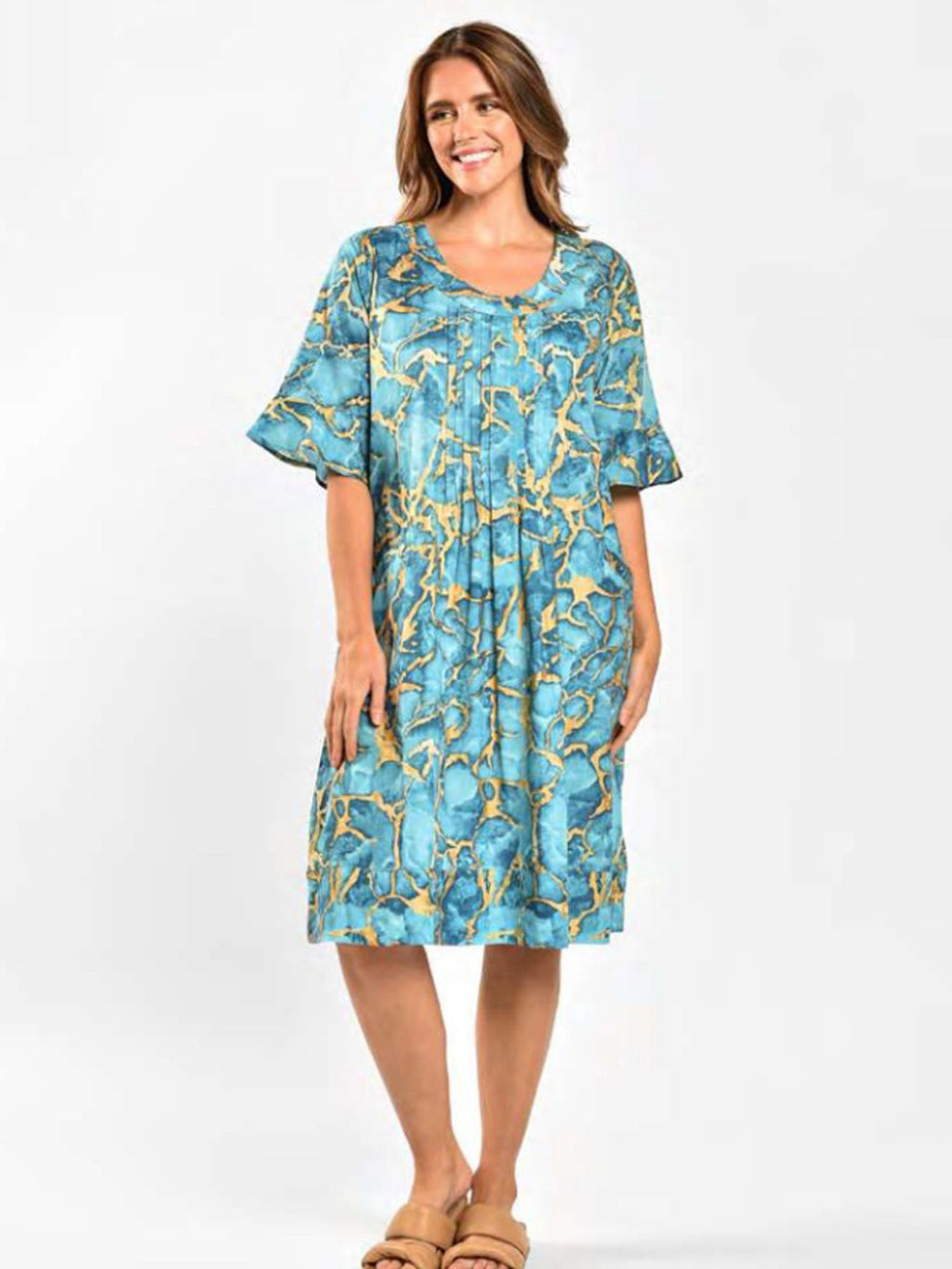 SAINT LORI TURQUOISE GOLD DRESS