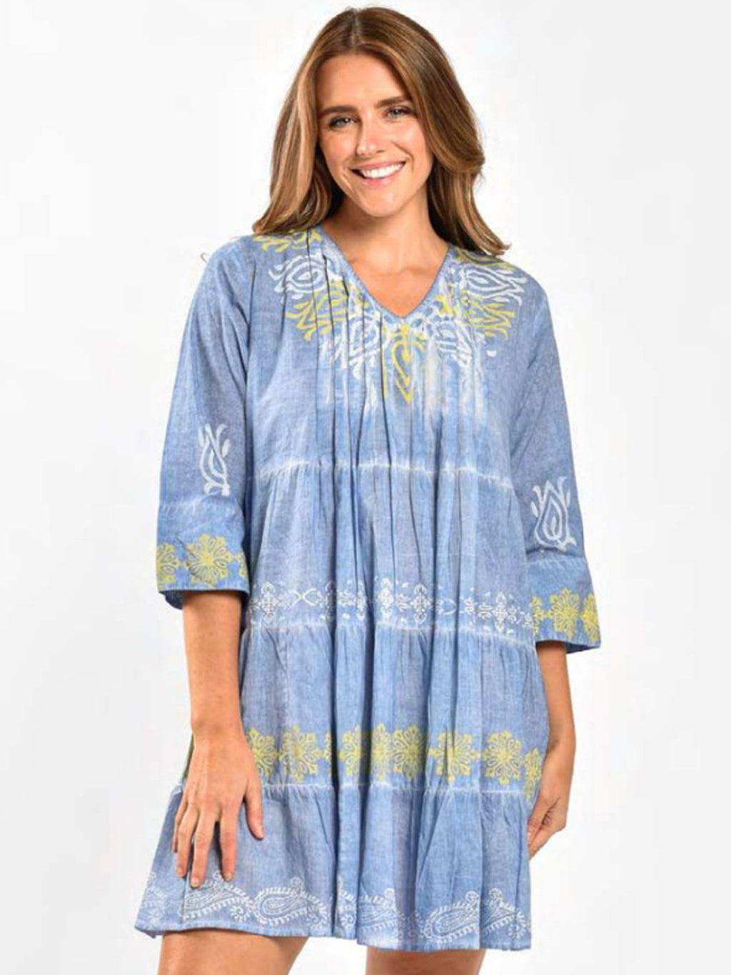 SAINT LORI POWDER BLUE 3/4 SLEEVE DRESS