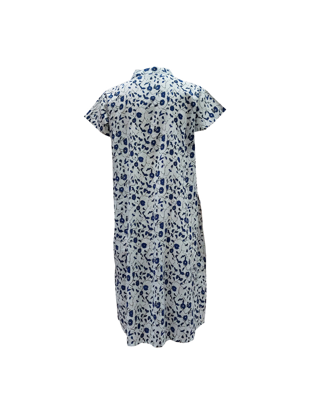 SAINT LORI BLUE FLOWER CAP SLEEVE DRESS