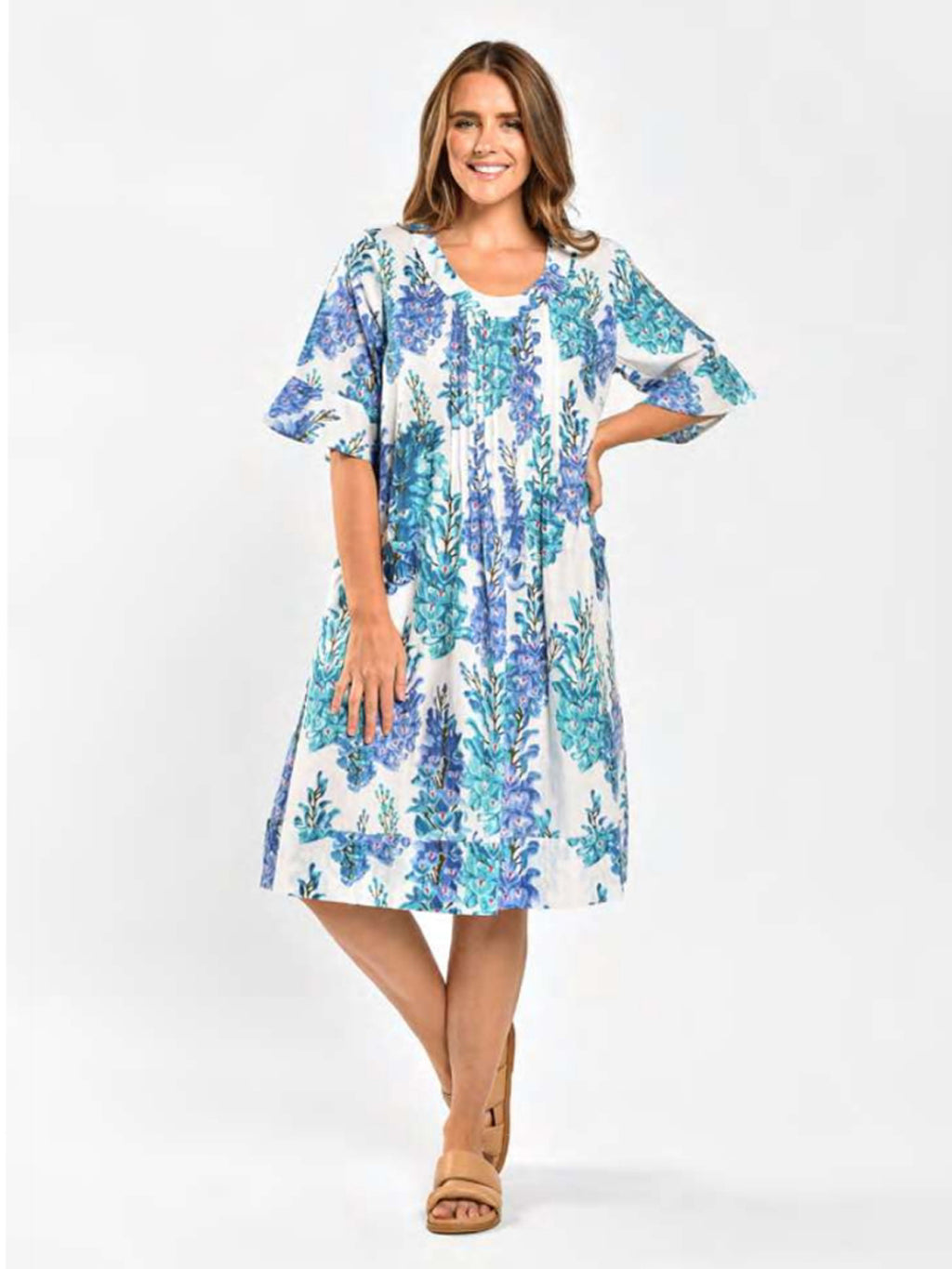 SAINT LORI AQUA ORCHID DRESS