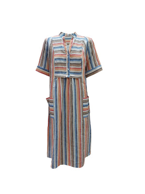 TARIA STRIPE SHORT SLEEVE DRESS