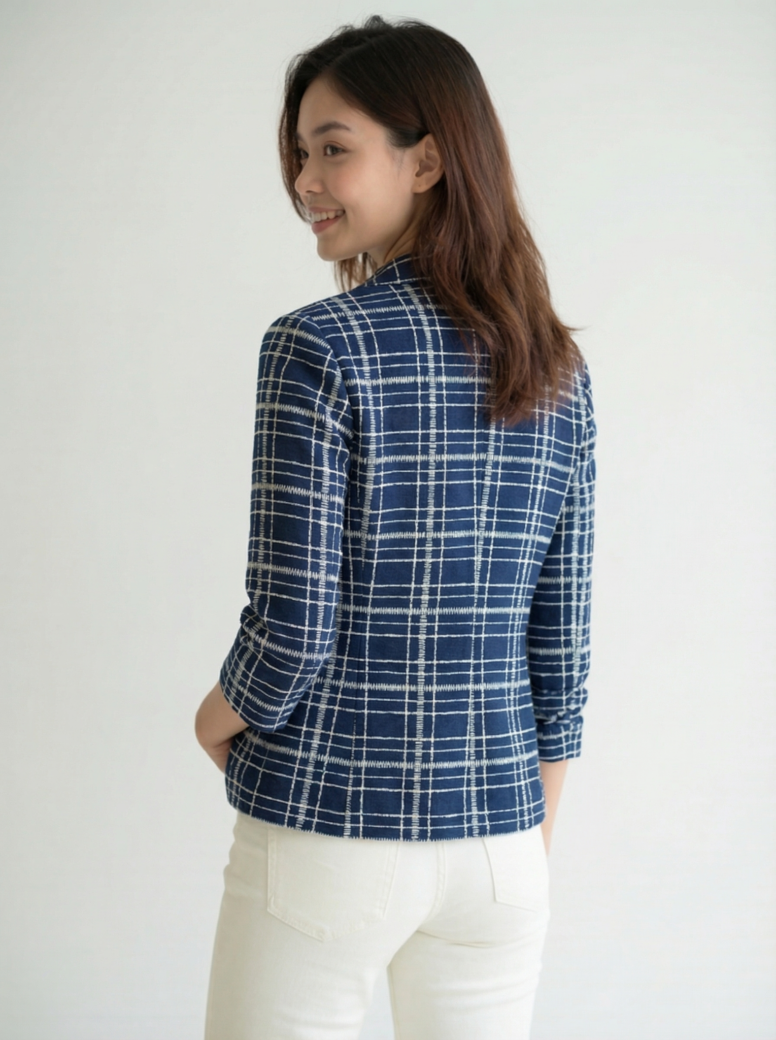 TARIA CHECKERED SHAPE BLAZE – TariaFashion