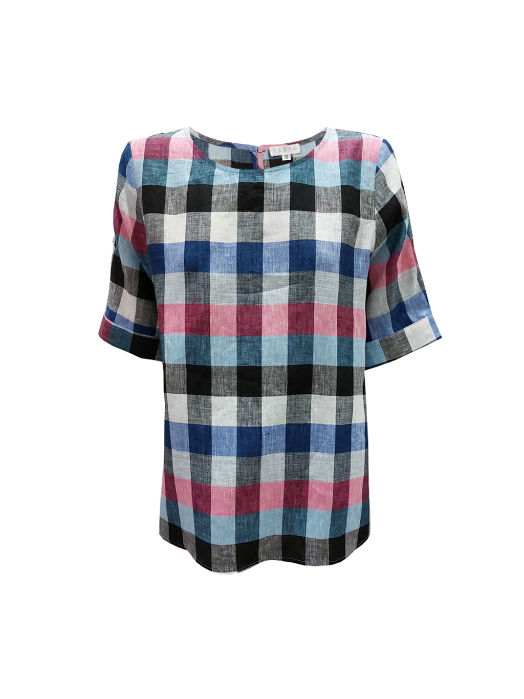 TARIA CHECKERED SHORT SLEEVE TOP