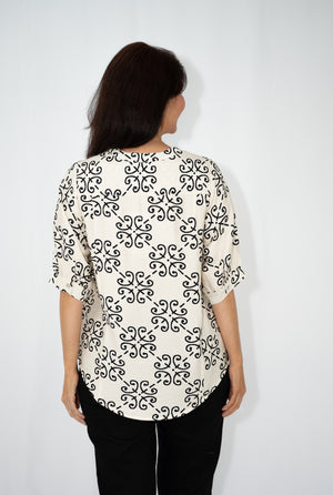 WILLOW TREE IKAT PRINT BLOUSE