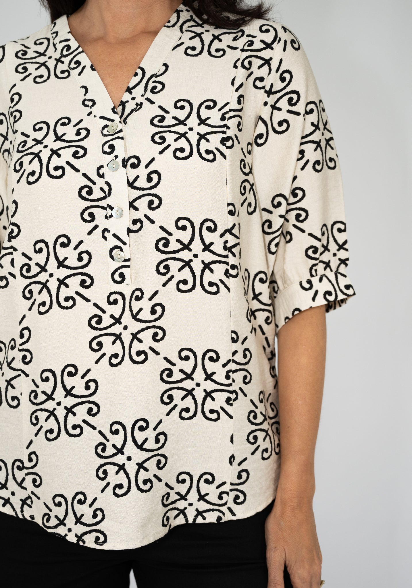 WILLOW TREE IKAT PRINT BLOUSE