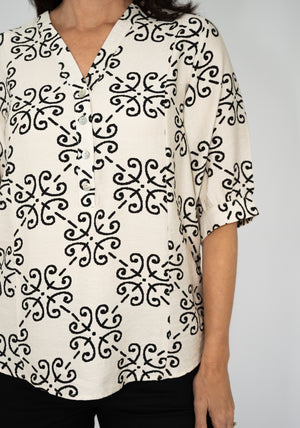 WILLOW TREE IKAT PRINT BLOUSE