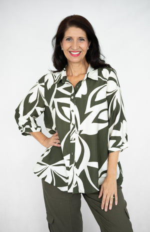 WILLOW TREE ABSTRACT PRINT BLOUSE