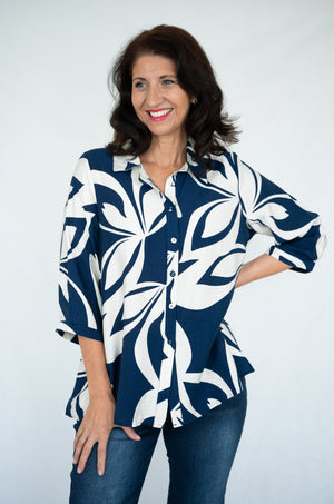 WILLOW TREE ABSTRACT PRINT BLOUSE