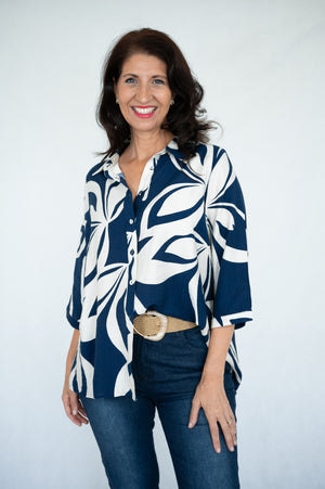 WILLOW TREE ABSTRACT PRINT BLOUSE