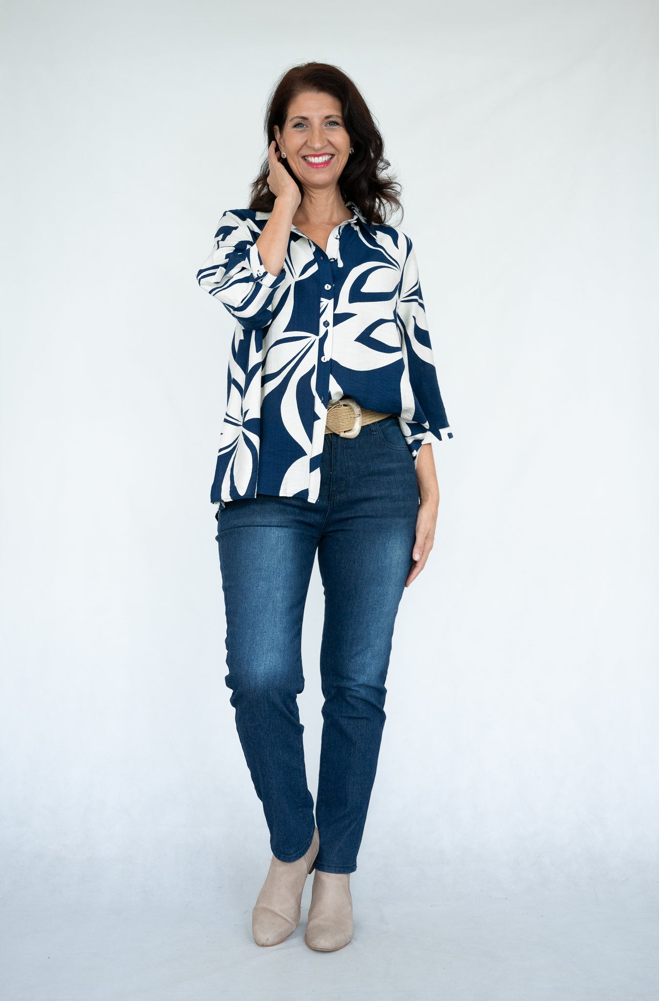 WILLOW TREE ABSTRACT PRINT BLOUSE