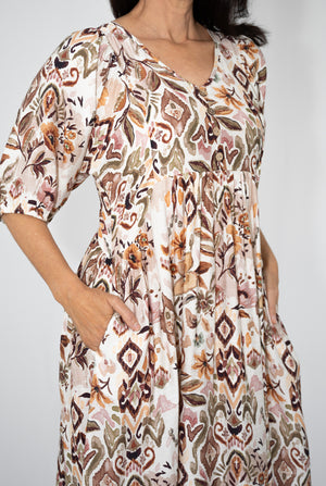 WILLOW TREE ABSTRACT PRINT PEASANT DRESS