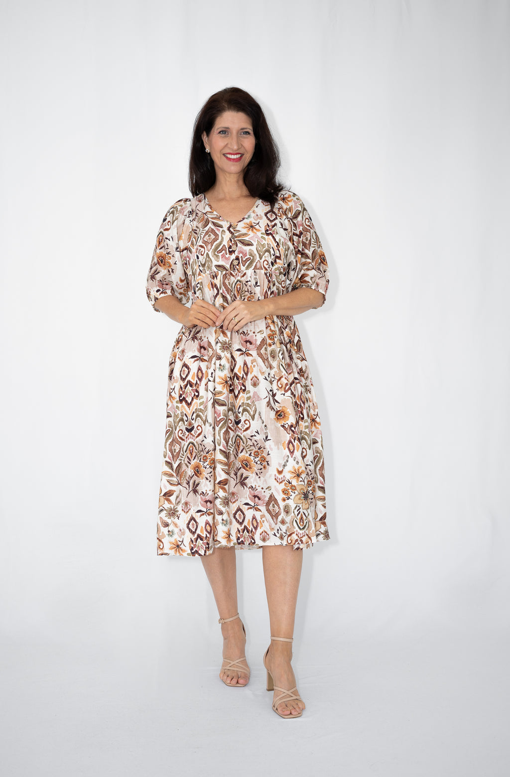 WILLOW TREE ABSTRACT PRINT PEASANT DRESS