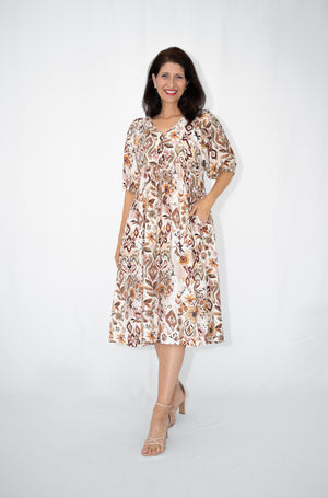 WILLOW TREE ABSTRACT PRINT PEASANT DRESS