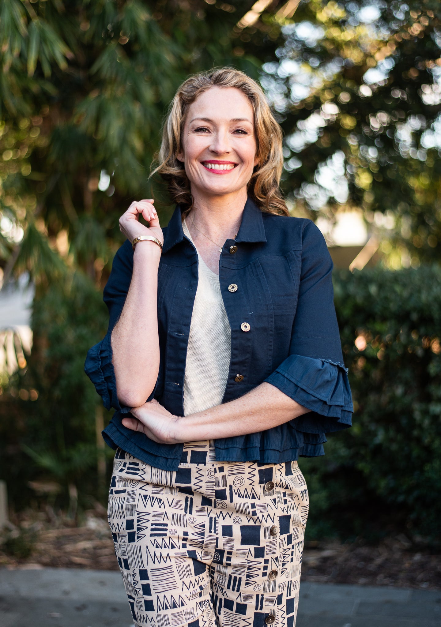 WILLOW TREE FRILL TRIM DENIM JACKET