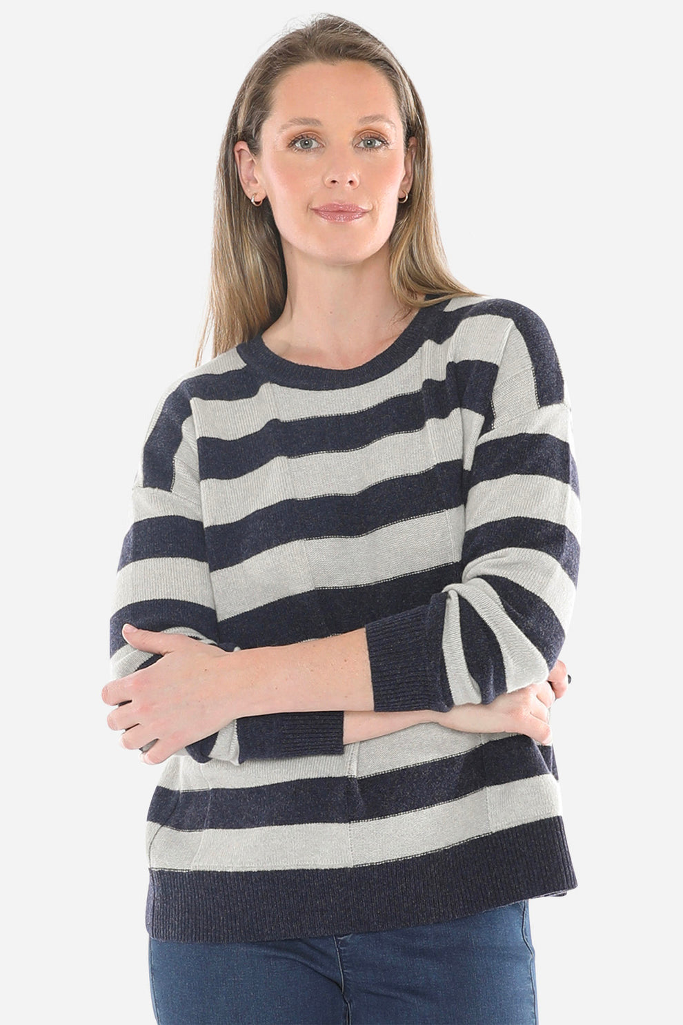 JUMP PANEL STRIPE PULLOVER