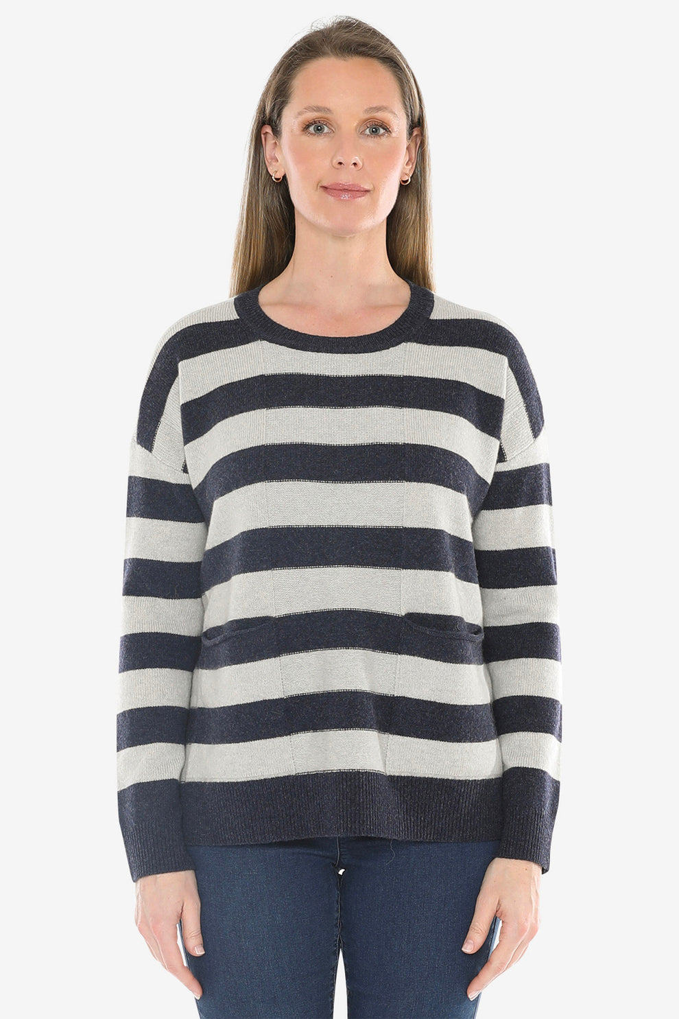 JUMP PANEL STRIPE PULLOVER
