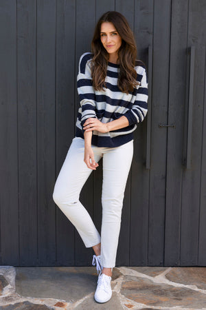 JUMP PANEL STRIPE PULLOVER