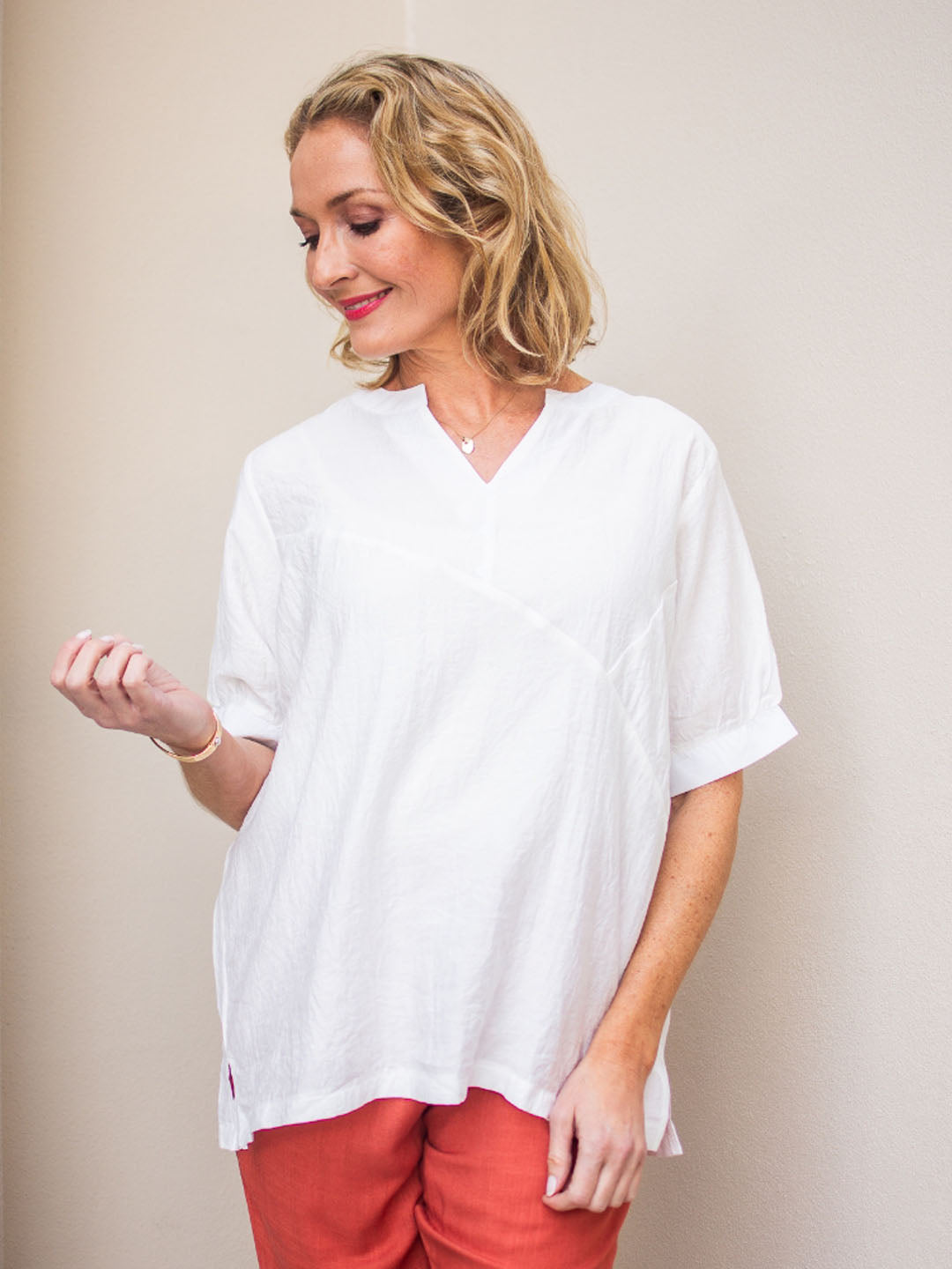 WILLOW TREE PLAIN PANEL SHORT SLEEVE TOP