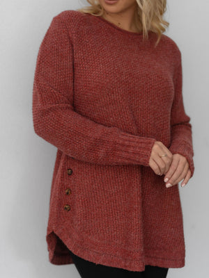 WILLOW TREE SPAN BUTTON DETAIL KNIT TOP