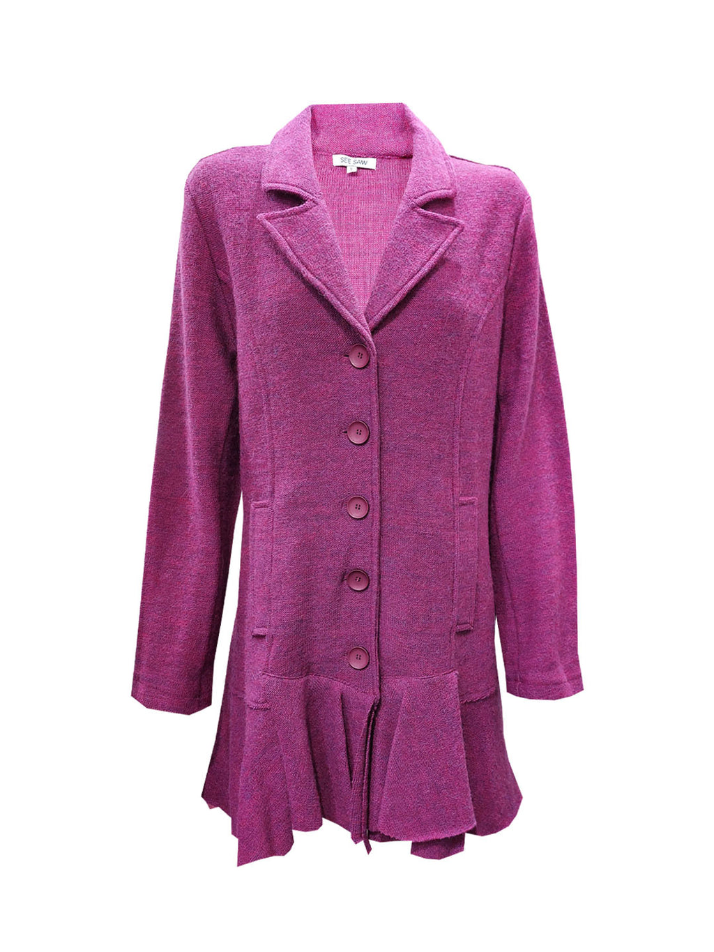 SEE SAW FRILL HEM BUTTON FRONT COAT