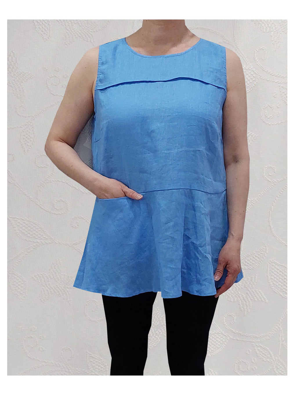TARIA SLEEVELESS LINEN TOP